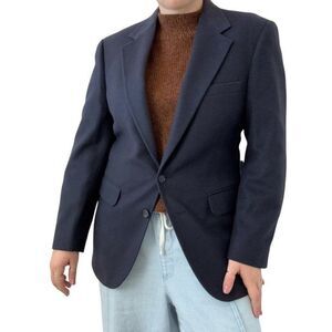 Vintage Evan Picone Mens Navy Blue 100% Cashmere Sport Coat Jacket Blazer 40S